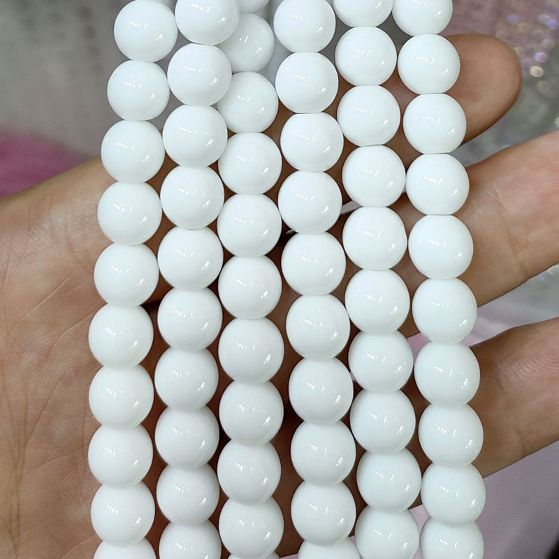 White Alabaster 6mm about 140 pieces / string