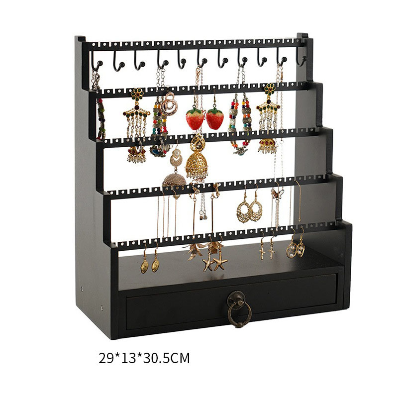 Wooden jewelry holder with drawer