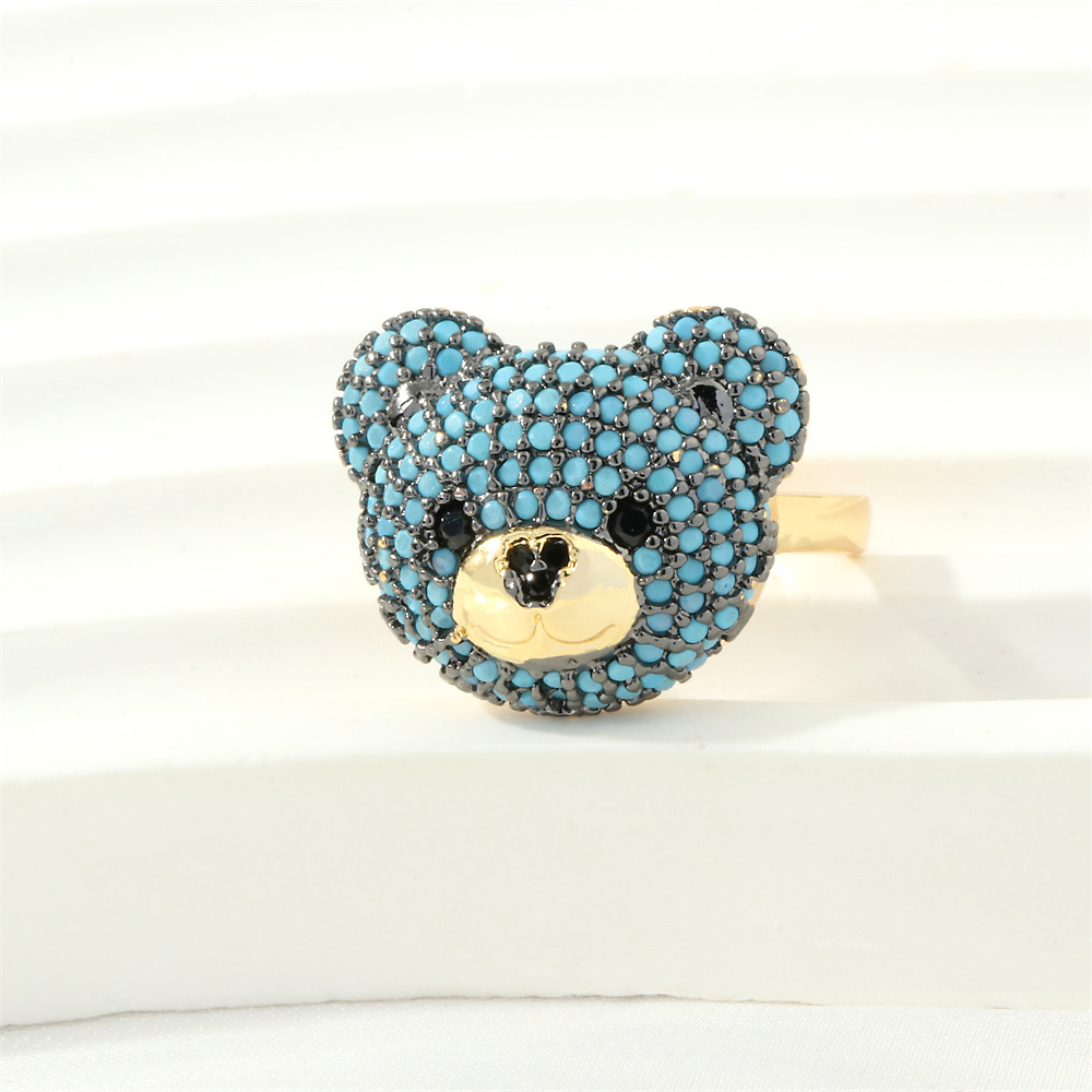 Blue pine zirconium two-color electroplating bear