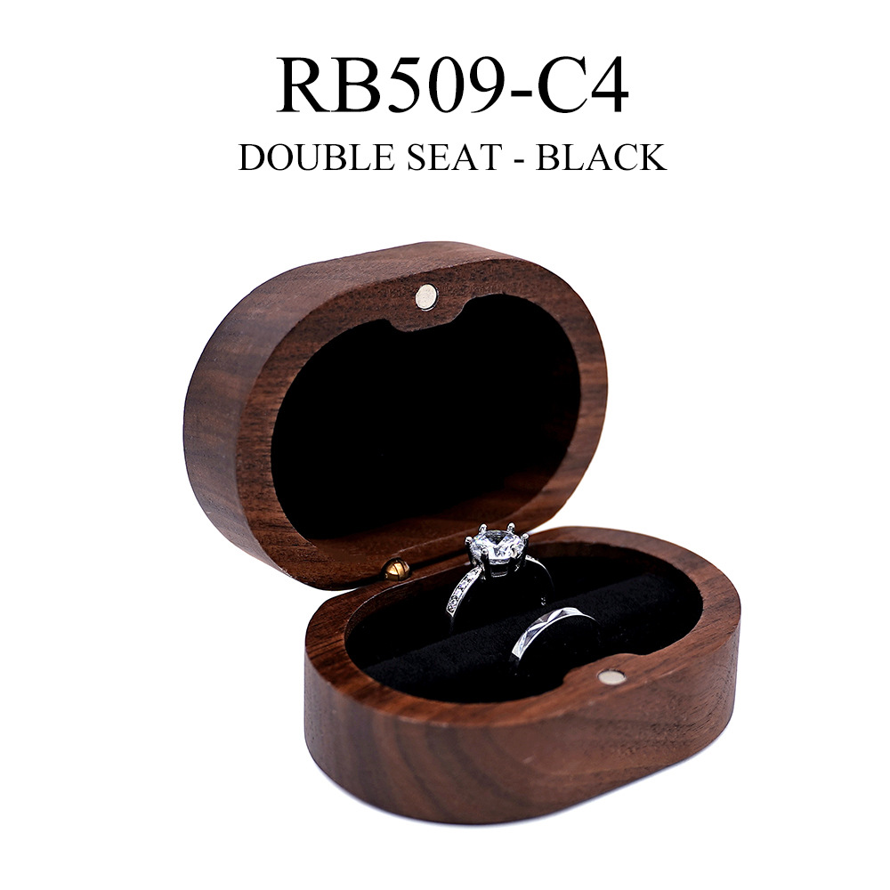 Black - Double Ellipse RB509-C4 No carving ( blank