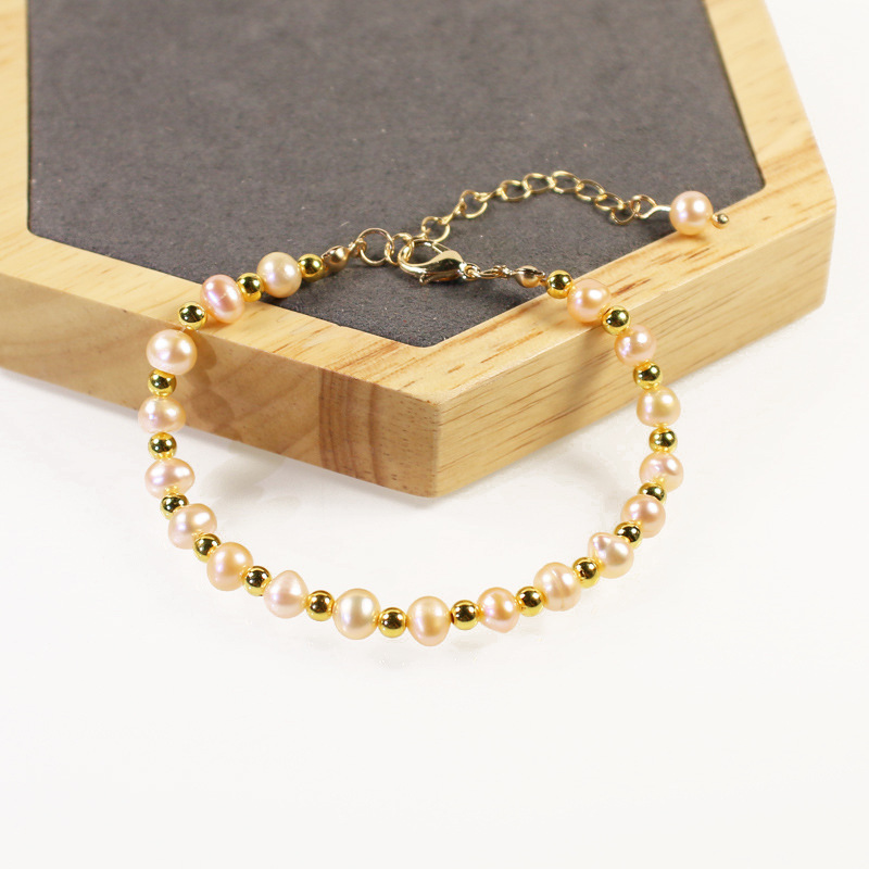Pearl + gold beads