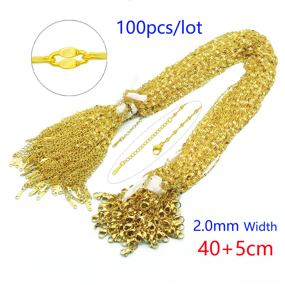 Gold Lip chain 2.0mm-40+5cm