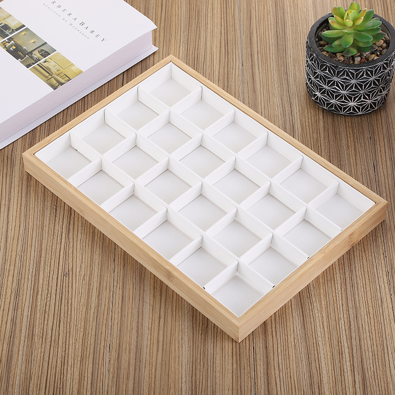 Bamboo and wood 24 grid plate white skin