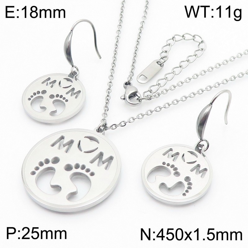 Steel necklace + earrings