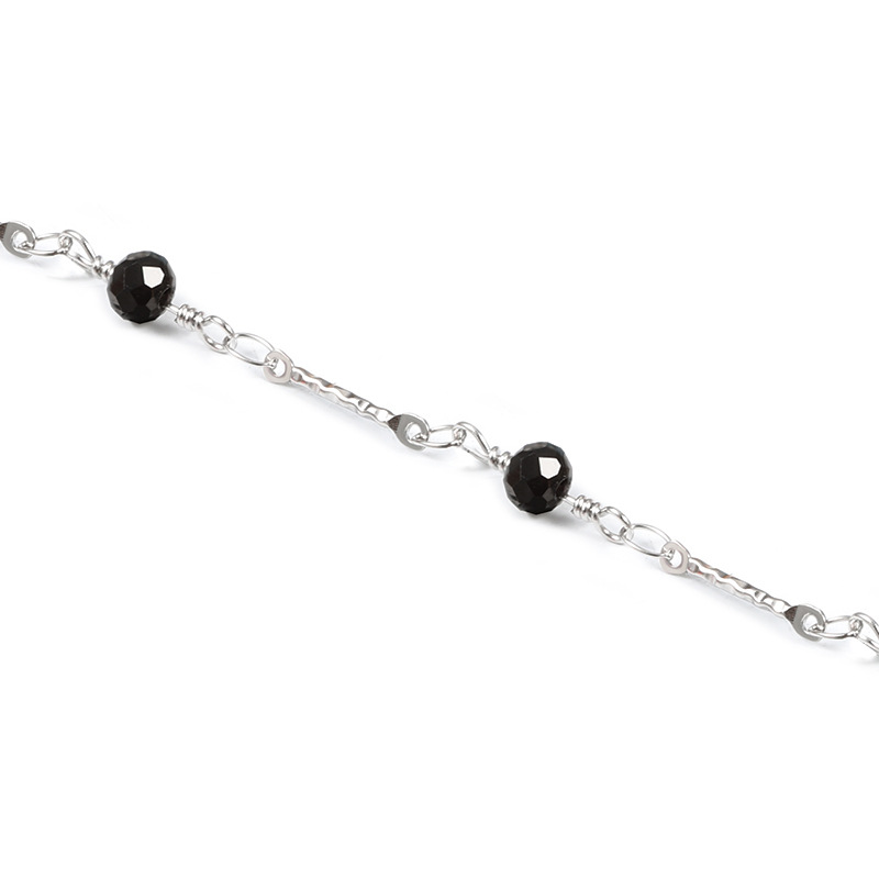 Bead chain black 4mm+1x20mm
