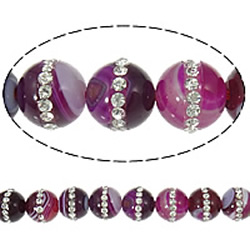 Rhinestone Agate Beads
