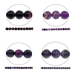 Perles agates violet naturelles
