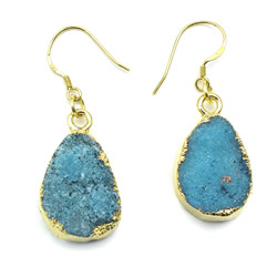 Natural Agate Druzy Earring