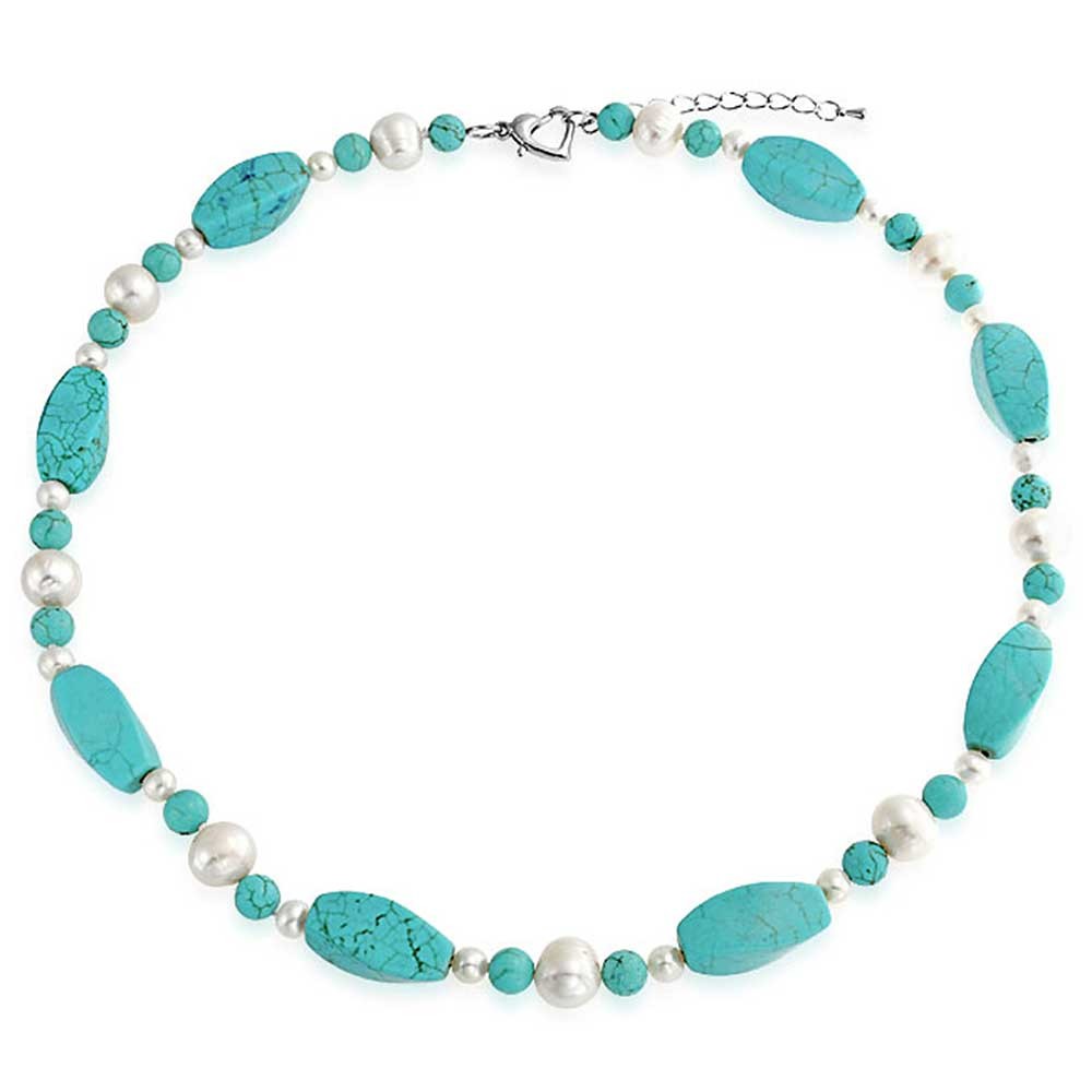 Türkis Süßwasser Perlen Halskette