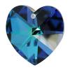 CRYSTALLIZED™ #6202 / 6228 Crystal Heart Pendants, faceted, Crystal Heliotrope 