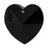 Swarovski #6202/6228 Kristall Herz Anhänger, facettierte, Jet schwarz, 18x17.5mm, 72PCs/Tasche, verkauft von Tasche