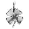 Sterling Silver Clover Pendant, 925 Sterling Silver, Four Leaf Clover, plated Approx 3.5mm 