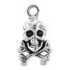 Sterling Silver Animal Pendants, 925 Sterling Silver, Skull, plated, hollow Approx 3.5mm 