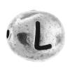 Perles en alliage zinc, alliage de zinc, ovale, Placage, avec le motif de lettre, plus de couleurs à choisir Environ Vendu par kg