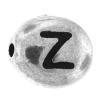 Zink Legierung Alphabet Perlen, Zinklegierung, oval, plattiert, mit Brief Muster, keine, 7x6x4mm, ca. 1000PCs/kg, verkauft von kg