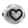 Zinklegierung Schmuckperlen, oval, plattiert, mit einem Muster von Herzen, keine, 7x6x4mm, ca. 1000PCs/Tasche, verkauft von Tasche
