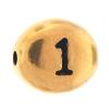 Zinc Alloy Number Bead, Oval, plated, with number pattern Approx 