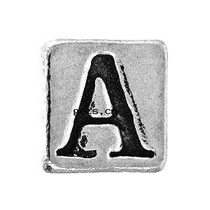 Alfabeto cinc aleación Breca, aleación de zinc, Cúbico, chapado, con el patrón de la letra & sin rosca, más colores para la opción, agujero:aproximado 4.5mm, Vendido por UD