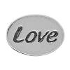 Sterling Silver Message Beads, 925 Sterling Silver, Flat Oval, word love, plated Approx 1.2-1.5mm 
