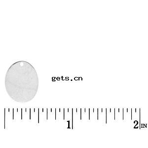 スターリングシルバー タグ, 92.5％純度シルバー, 卵形, メッキ, 無色, 16.2x13mm, 売り手 パソコン