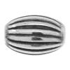 Sterling Silver Corrugated Beads, 925 Sterling Silver, Oval, plated, Imitation Antique 