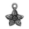 Sterling Silver Flower Pendants, 925 Sterling Silver, plated 11.5mm 