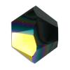 Perle bicône Xilion cristal CRYSTALLIZED™5328, CRYSTALLIZED™, facettes, jais AB, 3mm Vendu par sac