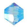 Perle bicône Xilion cristal CRYSTALLIZED™5328, CRYSTALLIZED™, facettes, Aiguemarine AB2X, 4mm Vendu par sac