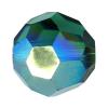 CRYSTALLIZED™ 5000 4mm Crystal Round Beads, CRYSTALLIZED™, AB color plated, faceted, Emerald AB, 4mm 