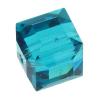 Abalorio cúbico de cristal de Swarovski ® 5601 6mm , facetas, Indicolita, 6mm, 288PCs/Bolsa, Vendido por Bolsa