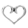 Sterling Silver Frame Beads, 925 Sterling Silver, Heart, plated 