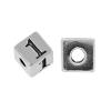Zinc Alloy Number Bead, Cube, plated, with number pattern 4.5mm, Approx 