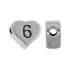 Zinc Alloy Number Bead, Heart, plated, with number pattern Approx 