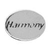 Sterling Silver Message Beads, 925 Sterling Silver, Flat Oval, word harmony, plated Approx 1.2-1.5mm 