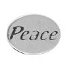 Sterling Silver Message Beads, 925 Sterling Silver, Flat Oval, word peace, plated Approx 1.2-1.5mm 