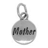 Zinc Alloy Message Pendants, Flat Round, word mom, plated, with letter pattern nickel, lead & cadmium free 