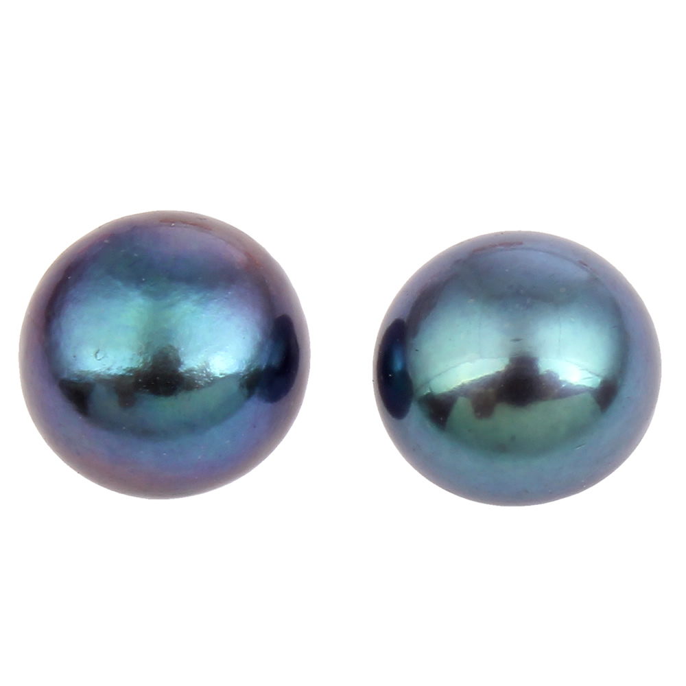 Pola bušenih Kulturan Slatkovodni Pearl perle, Kupola, više boja za izbor, 7-7.5mm, Rupa:Približno 0.8mm, Prodano By par