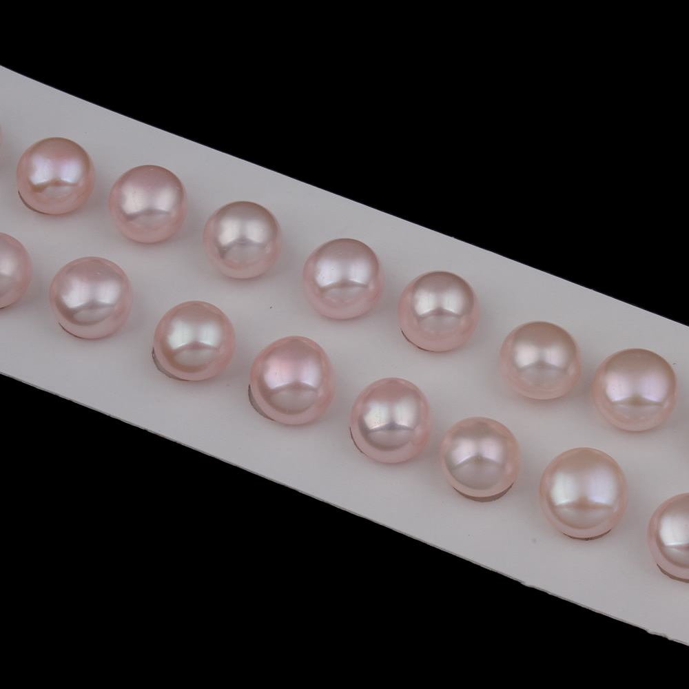 Metà forato coltivate in acqua dolce Perla, perla d'acquadolce coltivata naturalmente, Patata, 8.5-9mm, Foro:Appross. 0.8mm, Venduto da coppia