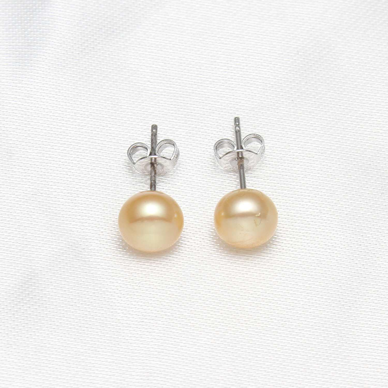 Freshwater Pearl Stud Earring with Brass Baroque 7-7.5mm Sold By Pair