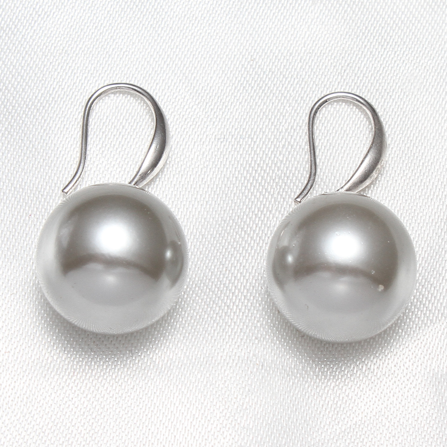 Boucles d'oreilles en perles d'eau douce, Shell Pearl, laiton boucle d'oreille crochet, Rond, pour femme, plus de couleurs à choisir, 14x34mm, Vendu par paire