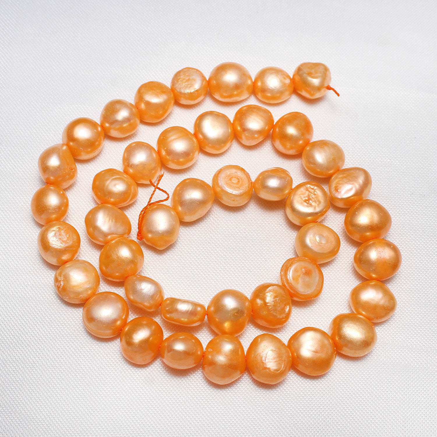 Cultured Baroque Freshwater Pearl Beads Flat Round 9-10mm Sold Per Approx 14.5 Inch Strand