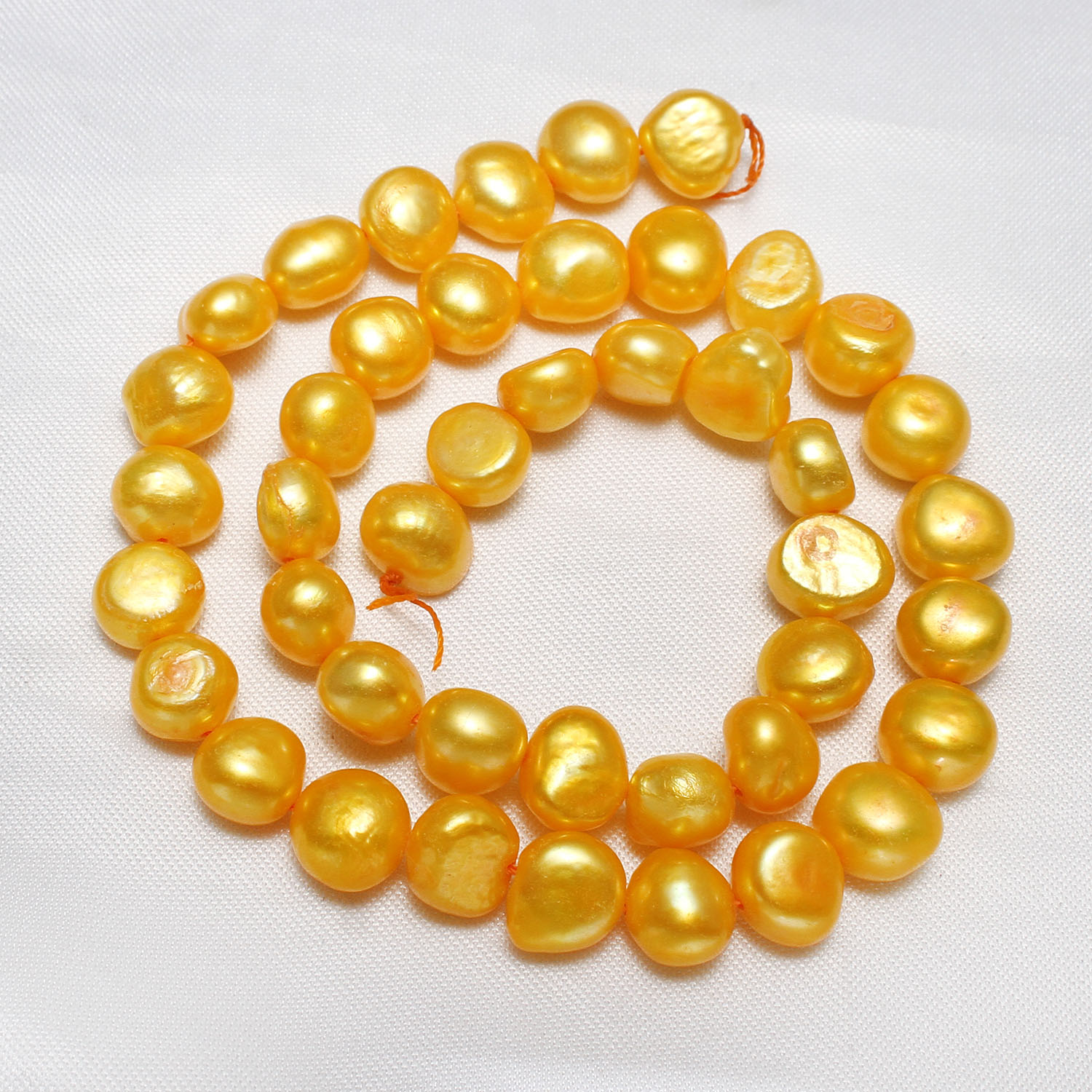 Cultured Baroque Freshwater Pearl Beads Flat Round 9-10mm Sold Per Approx 14.5 Inch Strand
