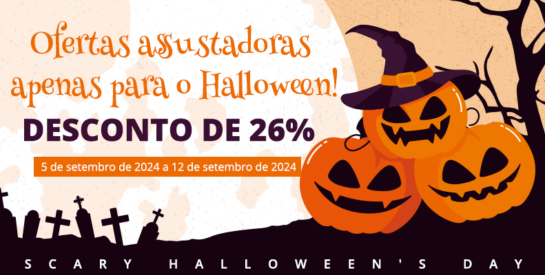 Ofertas assustadoras apenas para o Halloween!