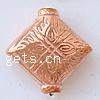 CCB Plastic Beads, Copper Coated Plastic, Rhombus, plated, with flower pattern lead & nickel free Approx 2mm 