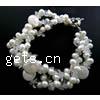 Crystal Pearl Bracelets, with Freshwater Pearl, 6-7mm 14mm .5 Inch 