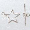 Brass Toggle Clasp, Star, plated, single-strand 