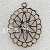 Zinc Alloy Flower Pendants, plated, with rhinestone & hollow Approx 3mm 