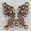 Metal Alloy Charm Connector, Butterfly, plated, 2/2 loop Approx 2mm 