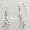 Sterling Silver Cubic Zirconia Earring, 925 Sterling Silver, sterling silver earring hook, Diamond Shape, plated, with cubic zirconia 