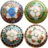 Smooth Cloisonne Beads, with flower pattern & mixed 